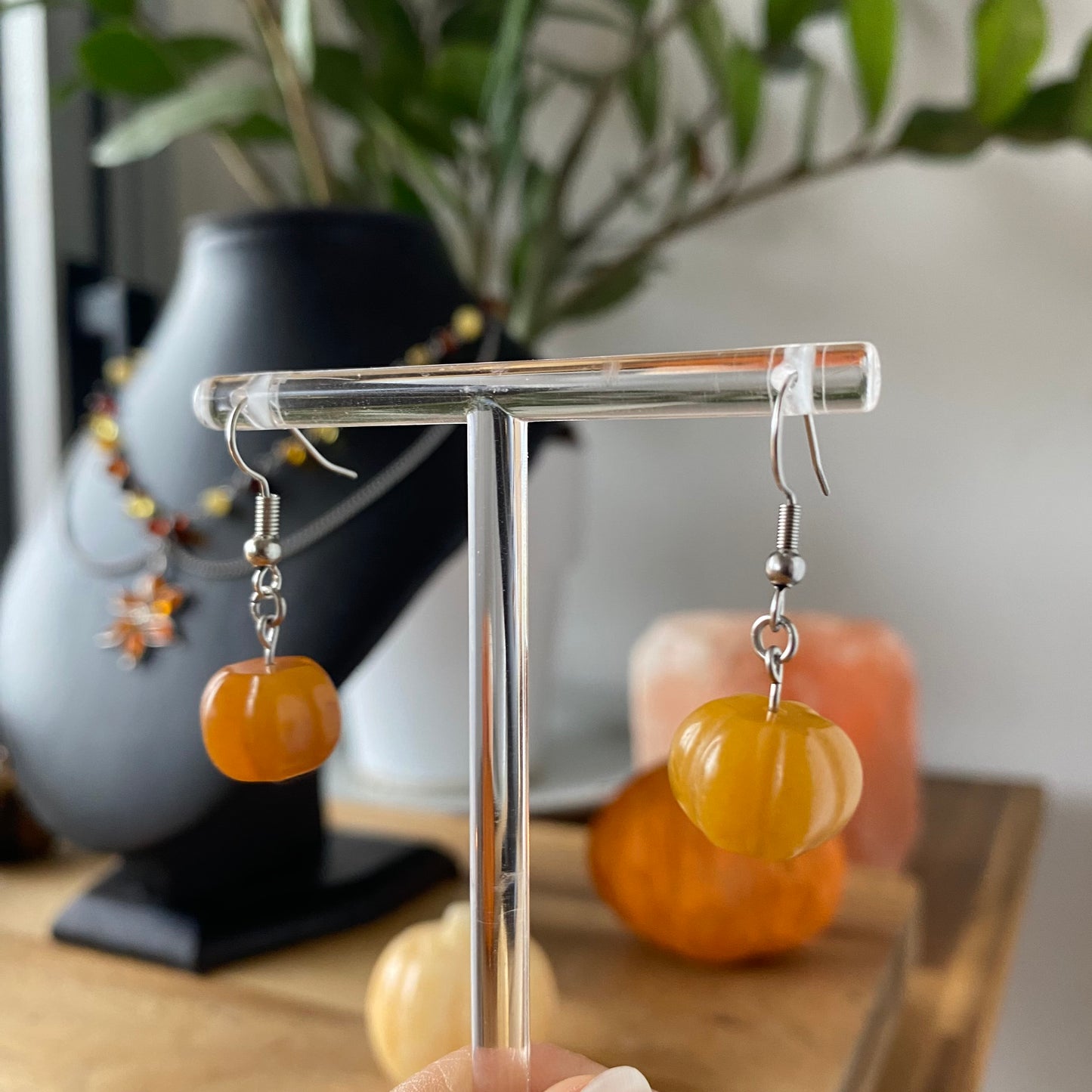 Boucles d'Oreilles Pumpkin - Rheamethyste