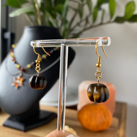 Boucles d'Oreilles Pumpkin - Rheamethyste