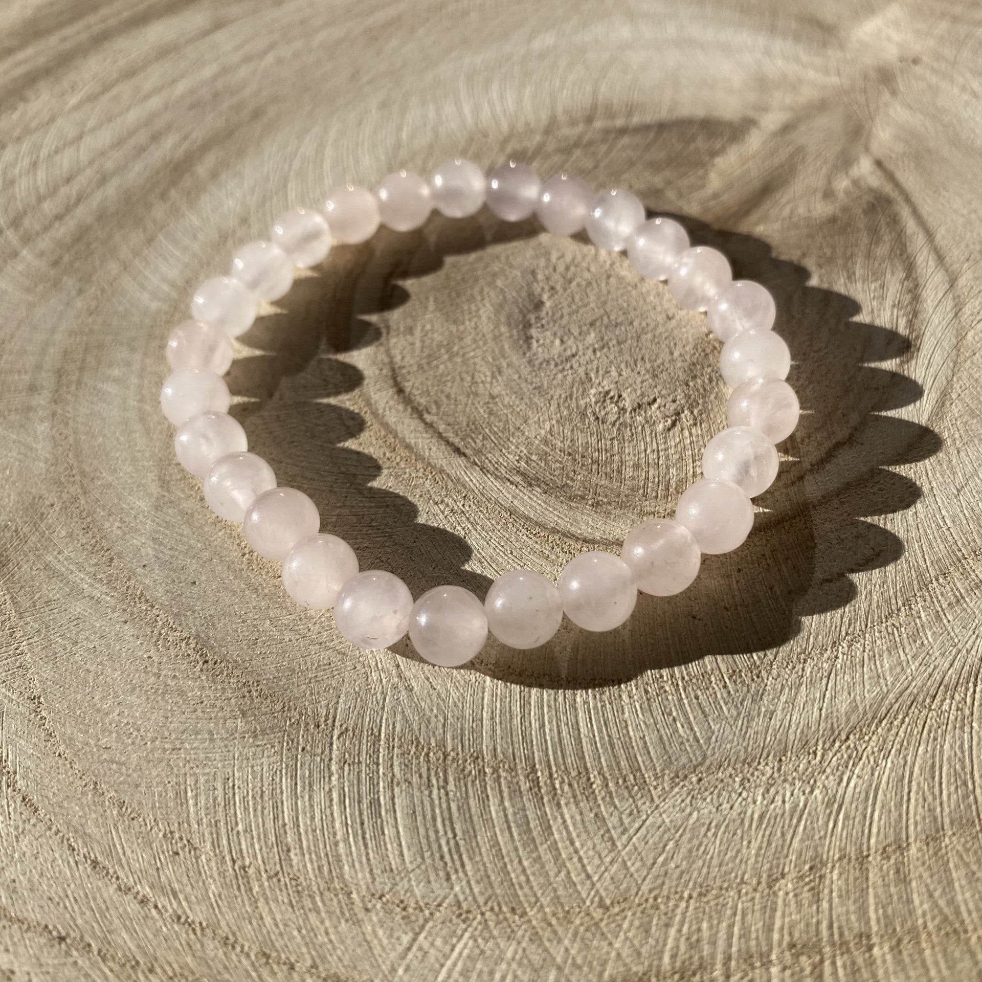 Bracelet en quartz rose 6mm