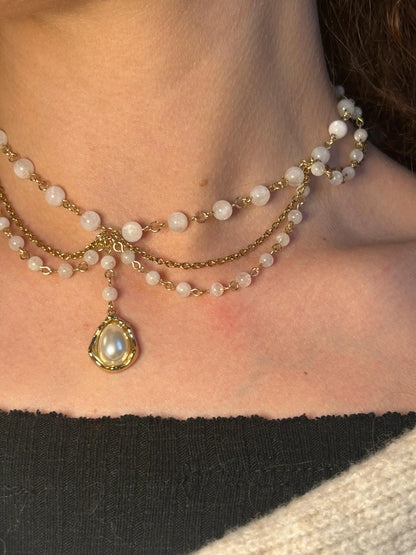 Collier Pearl - Rheamethyste