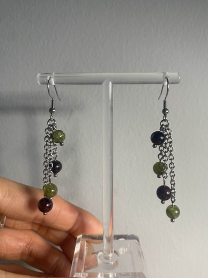 Collier Leviathan et Paire de Boucles d'Oreilles Vin - Rheamethyste